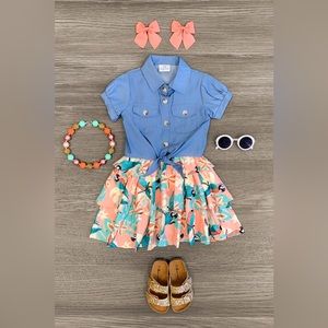 Colorful Macaw Dress Set